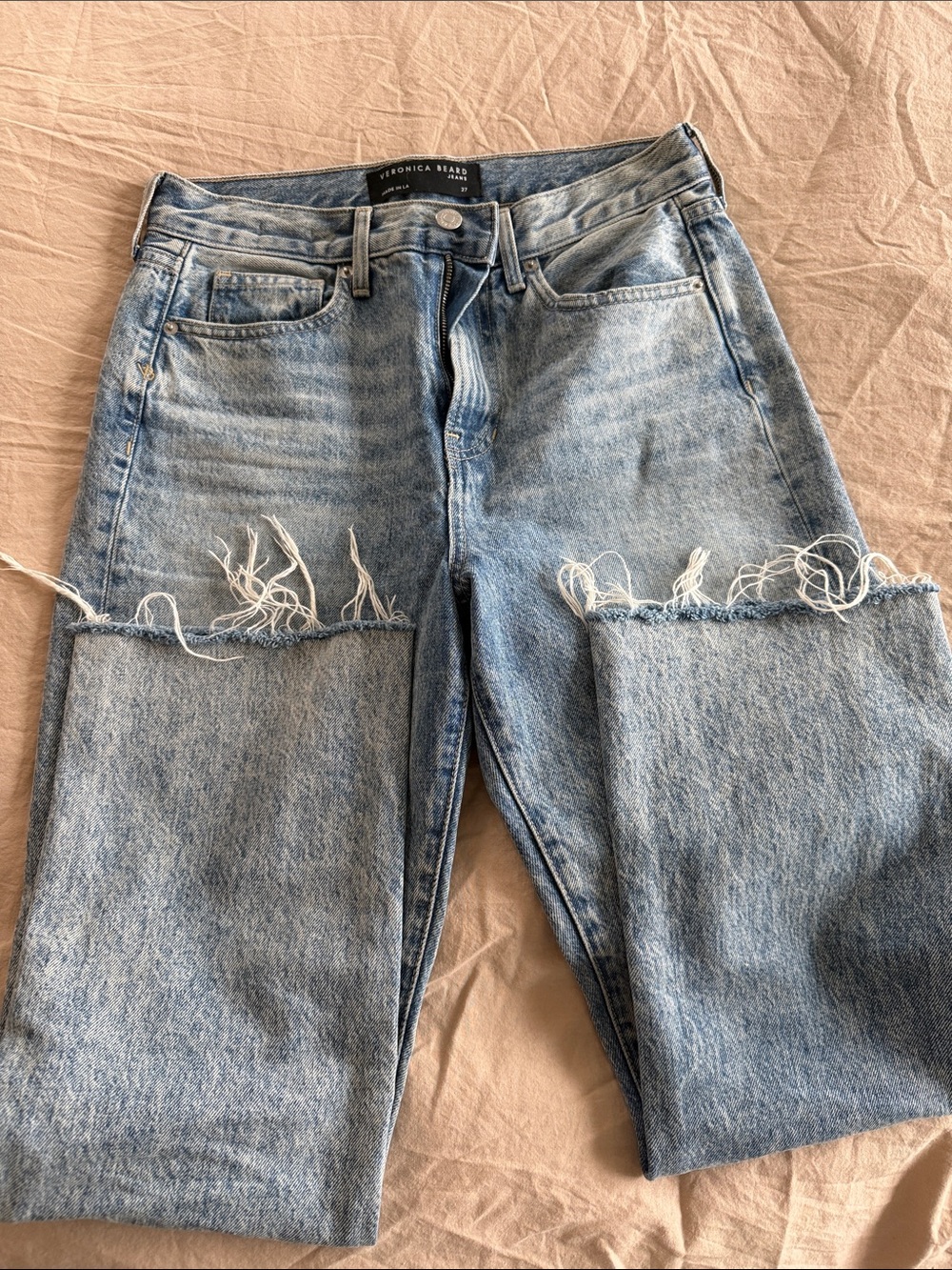 Veronica Beard Light Blue Distressed Jeans